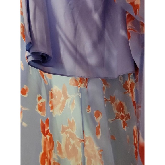 NWT Eliza J Floral Halter Maxi Dress with bottom Ruffle. Size 10. Lined. Beauty! - Picture 6 of 12